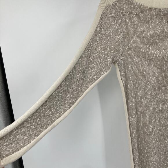 Sundance Vintage Taupe Cream Knit Contrast Light Sweater Top Small Minimal - Picture 3 of 7